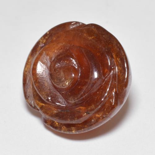 Granate espesartita naranja natural de 22,72 ct, corte flor, translúcido
