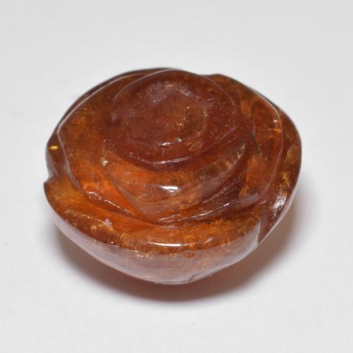 Granate espesartita naranja natural de 22,72 ct, corte flor, translúcido