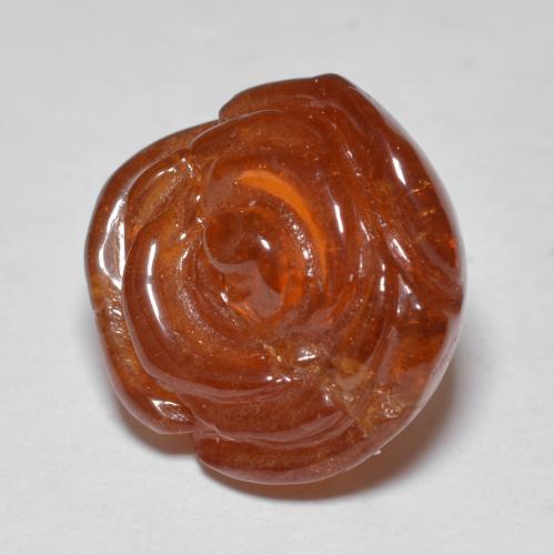 Hilo de espesartita Naranja oscuro natural de 16.52 ct, Corte Flor, Translúcido