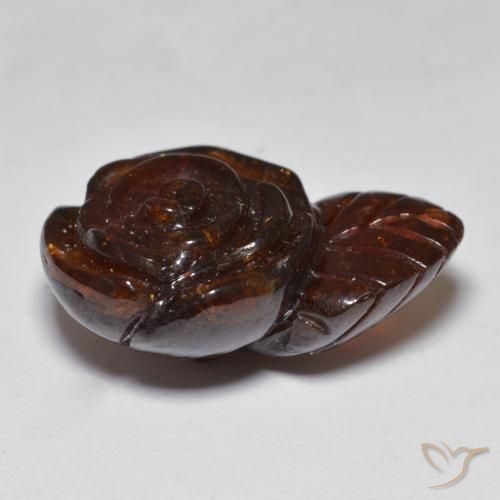 Hilo de espesartita Naranja oscuro natural de 22.04 ct, Corte Flor, Translúcido