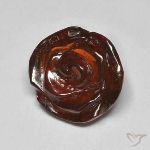 Granate espesartita naranja natural de 10,05 ct, corte flor, translúcido