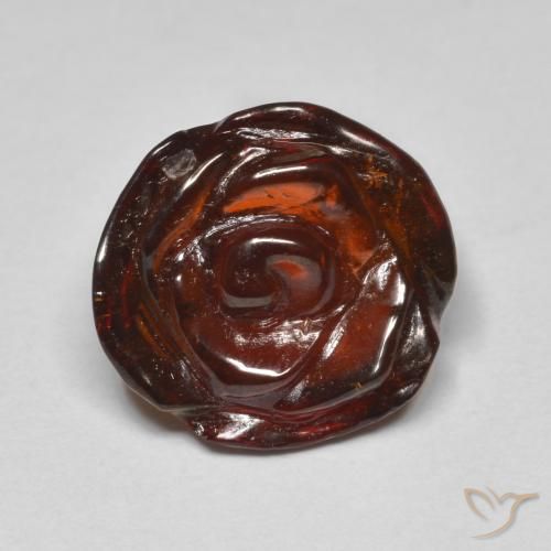 Granate espesartita naranja natural de 10,05 ct, corte flor, translúcido