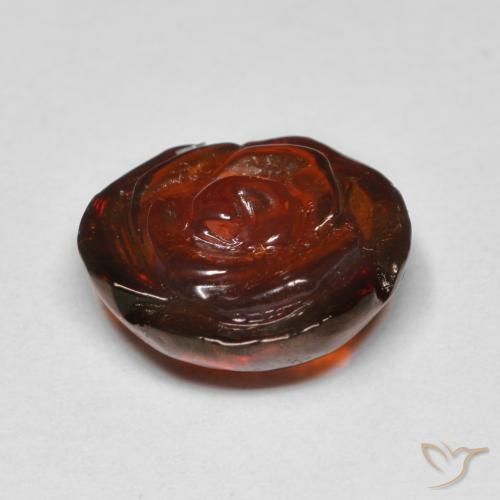 Granate espesartita naranja natural de 10,05 ct, corte flor, translúcido