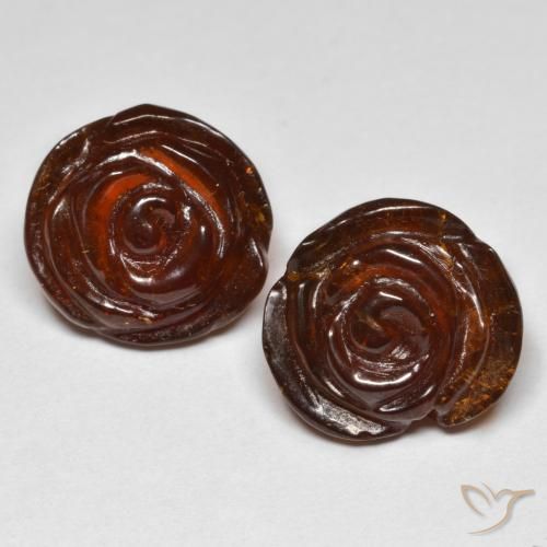 27.81ctw Natural Naranja oscuro Hilo de espesartita, Corte Flor, Translúcido