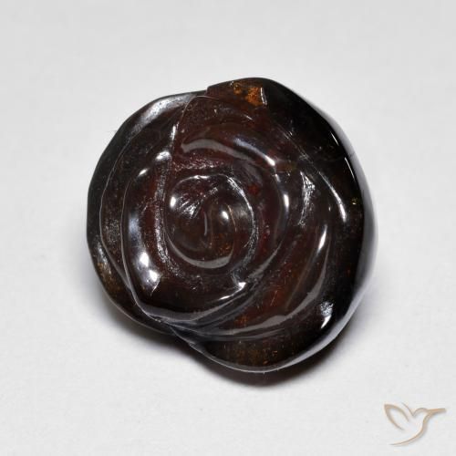 Hilo de espesartita Marrón nuez natural de 14.42 ct, Corte Flor, Translúcido