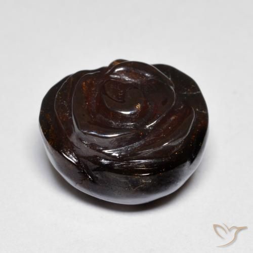 Hilo de espesartita Marrón nuez natural de 14.42 ct, Corte Flor, Translúcido
