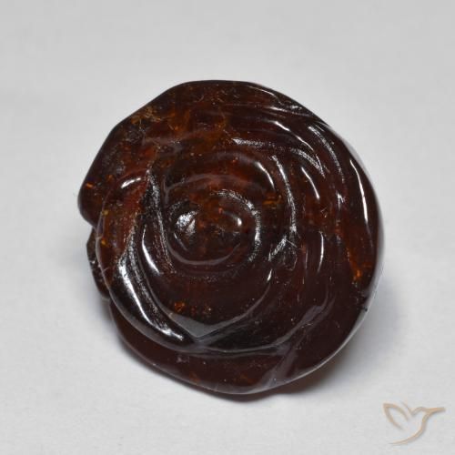 Hilo de espesartita Marrón cálido natural de 19.72 ct, Corte Flor, Translúcido