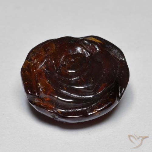Hilo de espesartita Marrón cálido natural de 19.72 ct, Corte Flor, Translúcido
