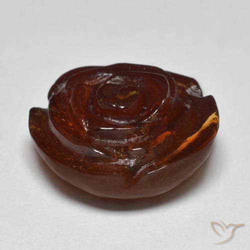 Hilo de espesartita Marrón oscuro medio natural de 17.78 ct, Corte Flor, Translúcido