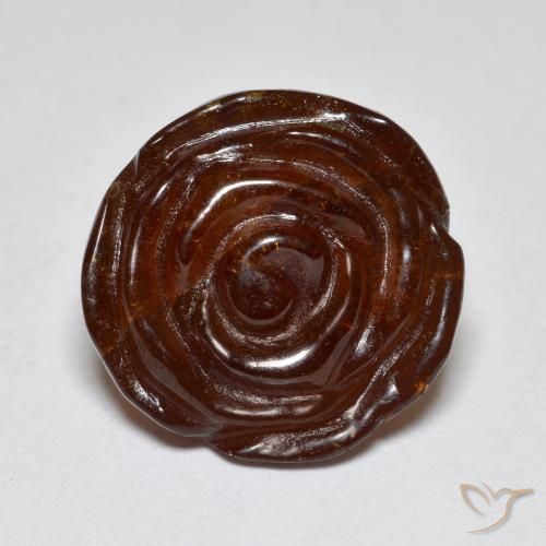 15.68ct Natural Marrón rojizo Hilo de espesartita, Corte Flor, Translúcido