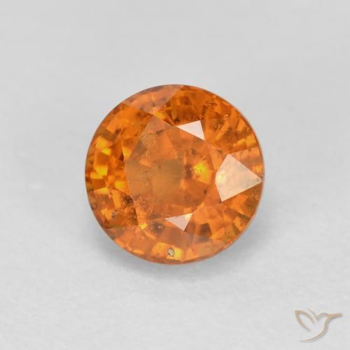 Hilo de espesartita Naranja terroso natural de 0.56 ct, Redondo, VS-SI