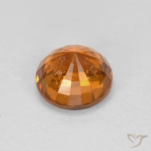 Hilo de espesartita Naranja terroso natural de 0.56 ct, Redondo, VS-SI