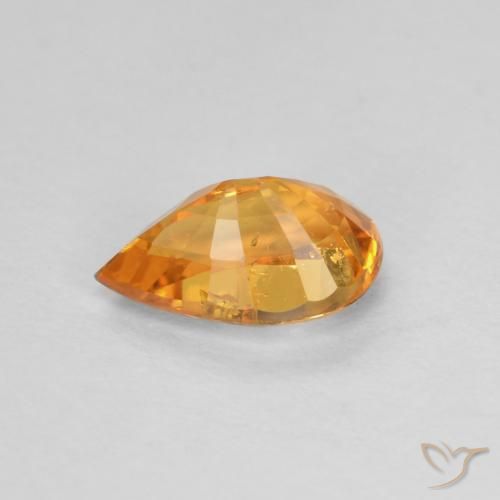 Granate espesartita naranja natural de 0,58 ct, en forma de pera, VS-SI