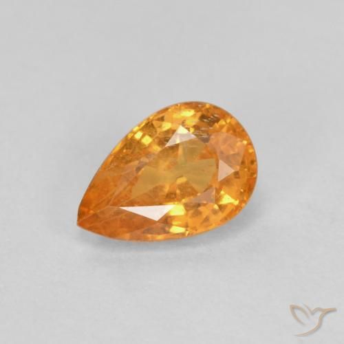 Hilo de espesartita Naranja medio natural de 0.58 ct, En forma de pera, VS-SI