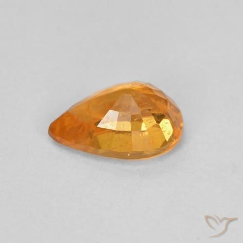 Hilo de espesartita Naranja medio natural de 0.58 ct, En forma de pera, VS-SI
