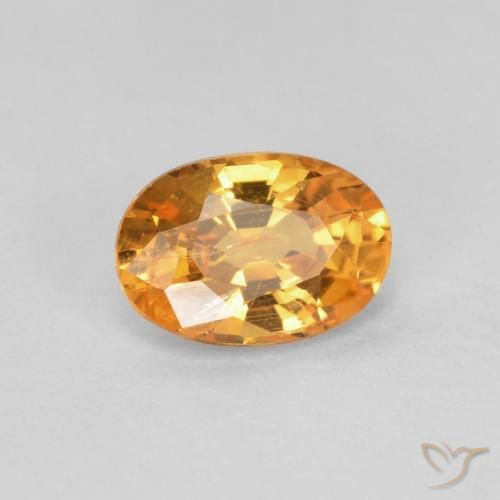 Hilo de espesartita Naranja albaricoque natural de 0.60 ct, Ovalada, VS-SI