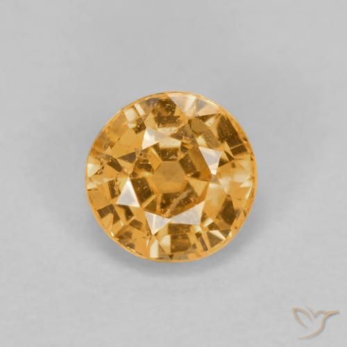0.52ct Natural Naranja medio Hilo de espesartita, Redondo, VS