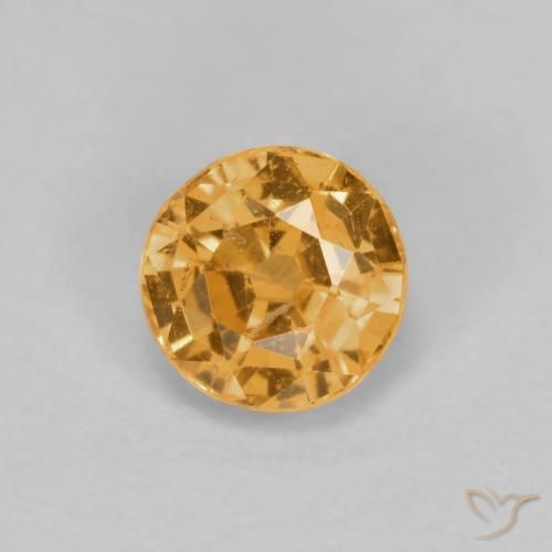 Hilo de espesartita Naranja medio natural de 0.52 ct, Redondo, VS