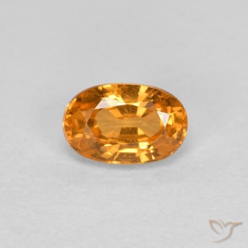 0.44ct Natural Naranja albaricoque Hilo de espesartita, Ovalada, VS