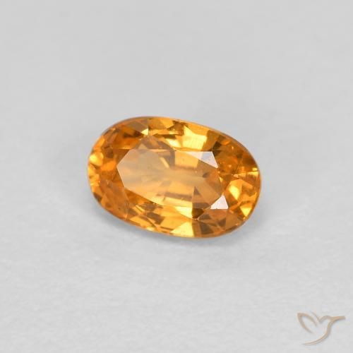 Hilo de espesartita Naranja albaricoque natural de 0.44 ct, Ovalada, VS