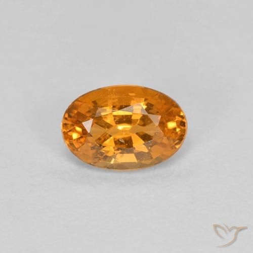 0.40ct Natural Naranja albaricoque Hilo de espesartita, Ovalada, VS