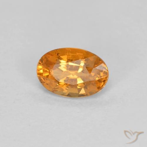 Hilo de espesartita Naranja albaricoque natural de 0.40 ct, Ovalada, VS