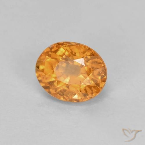Hilo de espesartita Naranja albaricoque natural de 0.60 ct, Ovalada, VS-SI