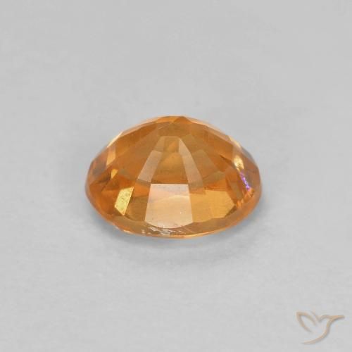 Hilo de espesartita Naranja albaricoque natural de 0.60 ct, Ovalada, VS-SI