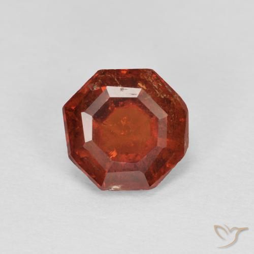 1.21ct Natural Naranja oscuro Hilo de espesartita, corte esmeralda, SI