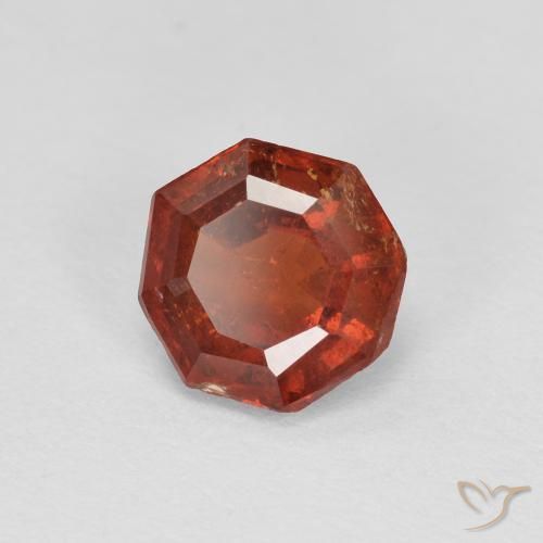 Hilo de espesartita Naranja oscuro natural de 1.21 ct, Corte Octágono / Esmeralda, SI