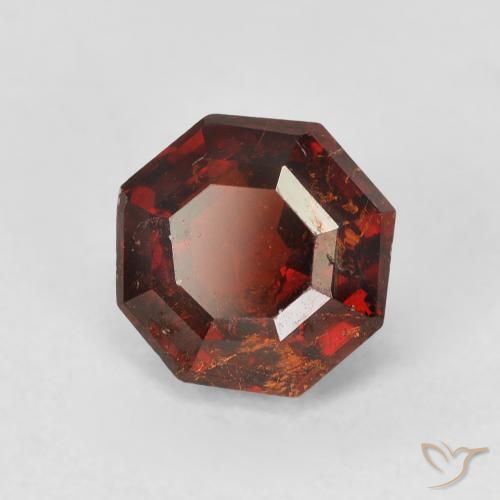 Hilo de espesartita Naranja oscuro natural de 2.46 ct, Corte Octágono / Esmeralda, SI