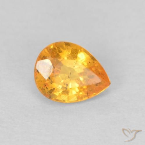 Hilo de espesartita Naranja medio natural de 0.45 ct, En forma de pera, VS