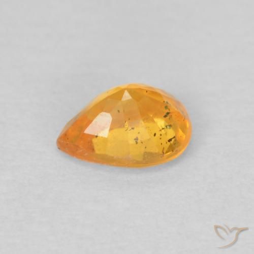Hilo de espesartita Naranja medio natural de 0.45 ct, En forma de pera, VS