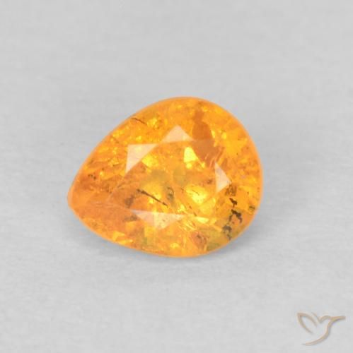 0.38ct Natural Naranja medio Hilo de espesartita, En forma de pera, VS