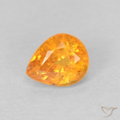 0.54ct Natural Naranja medio Hilo de espesartita, En forma de pera, VS