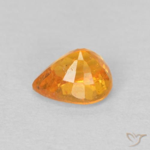 Hilo de espesartita Naranja medio natural de 0.54 ct, En forma de pera, VS