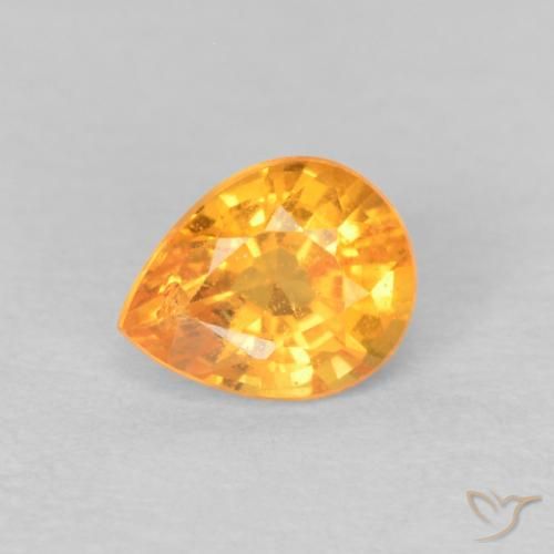 0.50ct Natural Naranja intenso Hilo de espesartita, En forma de pera, VS