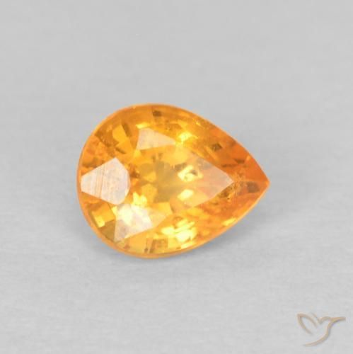 Hilo de espesartita Naranja intenso natural de 0.50 ct, En forma de pera, VS