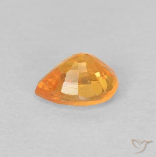 Hilo de espesartita Naranja intenso natural de 0.50 ct, En forma de pera, VS