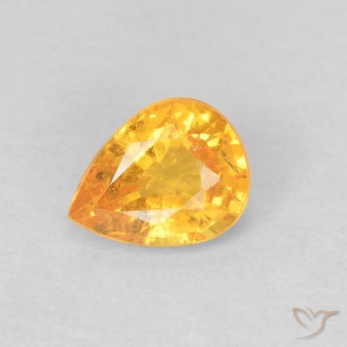 0.42ct Natural Dorado naranja Hilo de espesartita, En forma de pera, VS