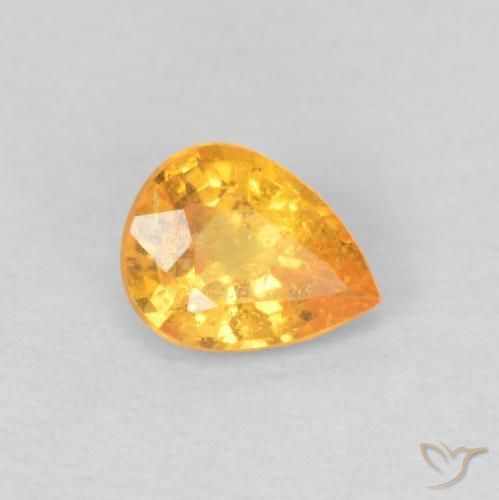 Hilo de espesartita Dorado naranja natural de 0.42 ct, En forma de pera, VS