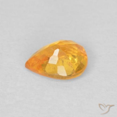 Hilo de espesartita Dorado naranja natural de 0.42 ct, En forma de pera, VS
