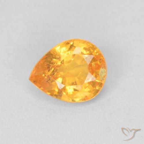 0.47ct Natural Naranja medio Hilo de espesartita, En forma de pera, VS