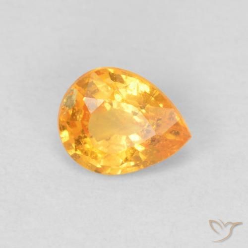 Hilo de espesartita Naranja medio natural de 0.47 ct, En forma de pera, VS