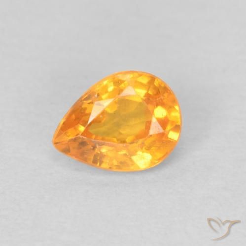 0.43ct Natural Naranja medio Hilo de espesartita, En forma de pera, VS