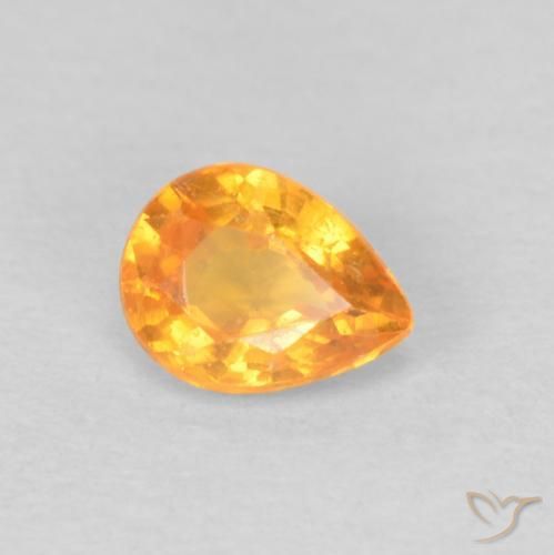 Hilo de espesartita Naranja medio natural de 0.43 ct, En forma de pera, VS