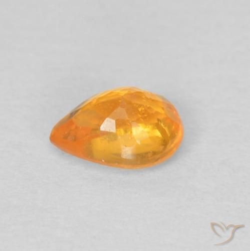 Hilo de espesartita Naranja medio natural de 0.43 ct, En forma de pera, VS