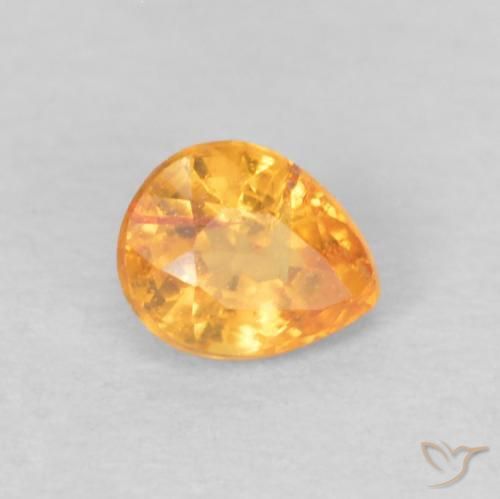 0.28ct Natural Dorado naranja Hilo de espesartita, En forma de pera, VS