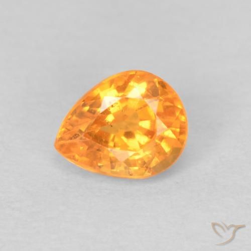 0.53ct Natural Naranja medio Hilo de espesartita, En forma de pera, VS