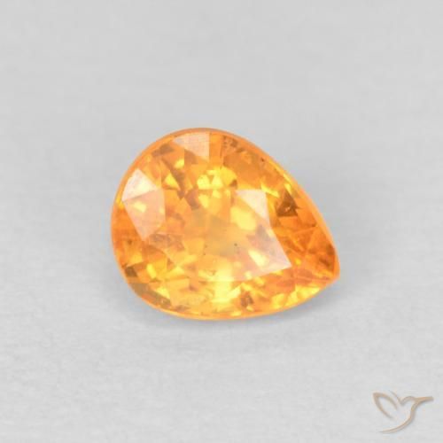 Hilo de espesartita Naranja medio natural de 0.53 ct, En forma de pera, VS